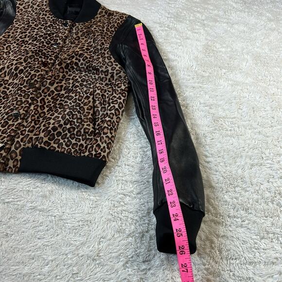Cathy Christiansen leopard print baseball jacket, size  6 - Picture 5 of 8